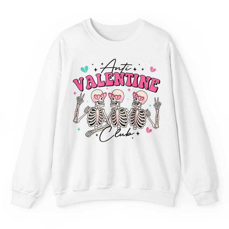 GiftyGifts Anti-Valentine Club Skeletons Sweatshirt