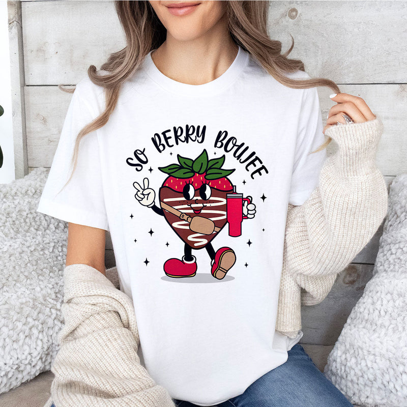 GiftyGifts So Berry Boujee Chocolate Covered Strawberry Valentine T-Shirt