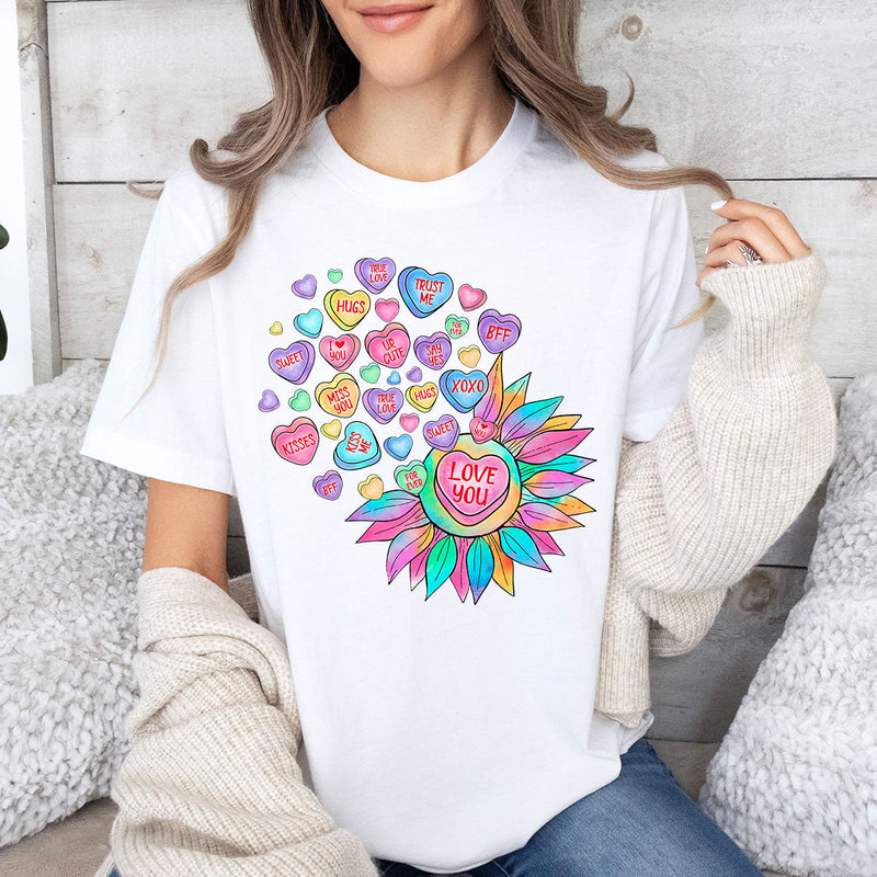 GiftyGifts Love You Sunflower Valentine T-Shirt